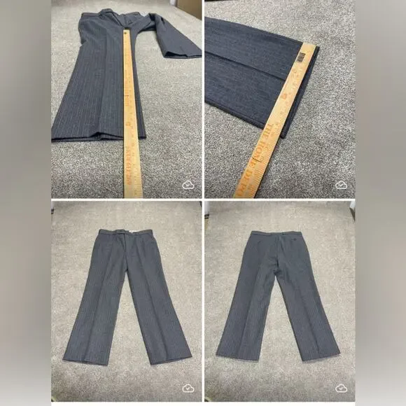 vtg 90s formal business Kamensko Zagres 2 Piece Suit set sz 41S gray Stripe wool